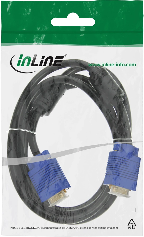 Kabelis InLine D-Sub (VGA) - D-Sub (VGA) 2 m juodas