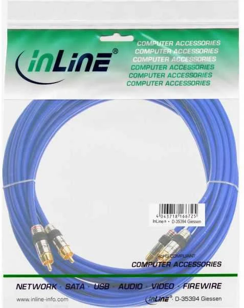 Inline Kabelis Intos RCA (Cinch) x2 - RCA (Cinch) x2 25m mėlyna (89725P)