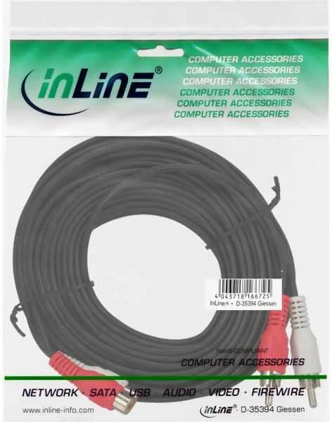 Inline Kabelis Intos RCA (Cinch) x2 - RCA (Cinch) x2 20m juoda (89934L)
