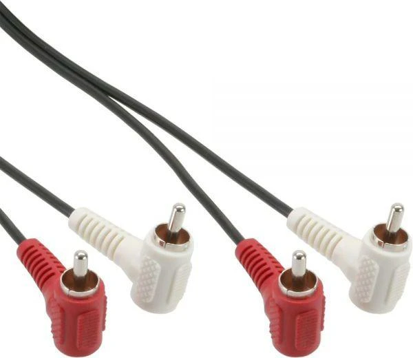 Intos InLine 2 x RCA kištukas - 2 x RCA kištukinis kabelis su kampinėmis jungtimis, 1,2 m