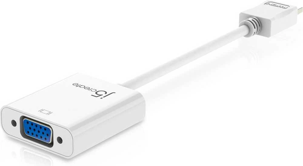 J5 Create J5sukurkite HDMI į VGA adapterį (HDMI m - VGA f 3.5mm Audio f 10cm; spalvota balta) JDA213-N