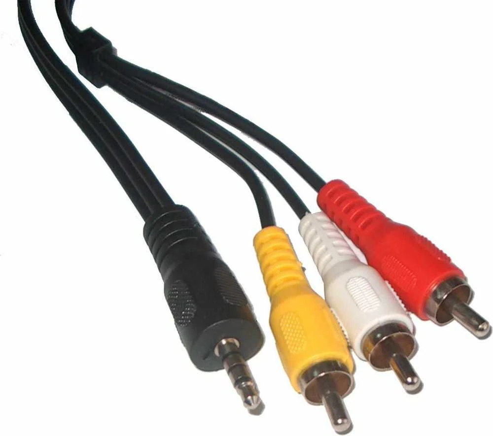 Oem 3.5 mm 4 polių kištukų kabelis 3x RCA 1.5m