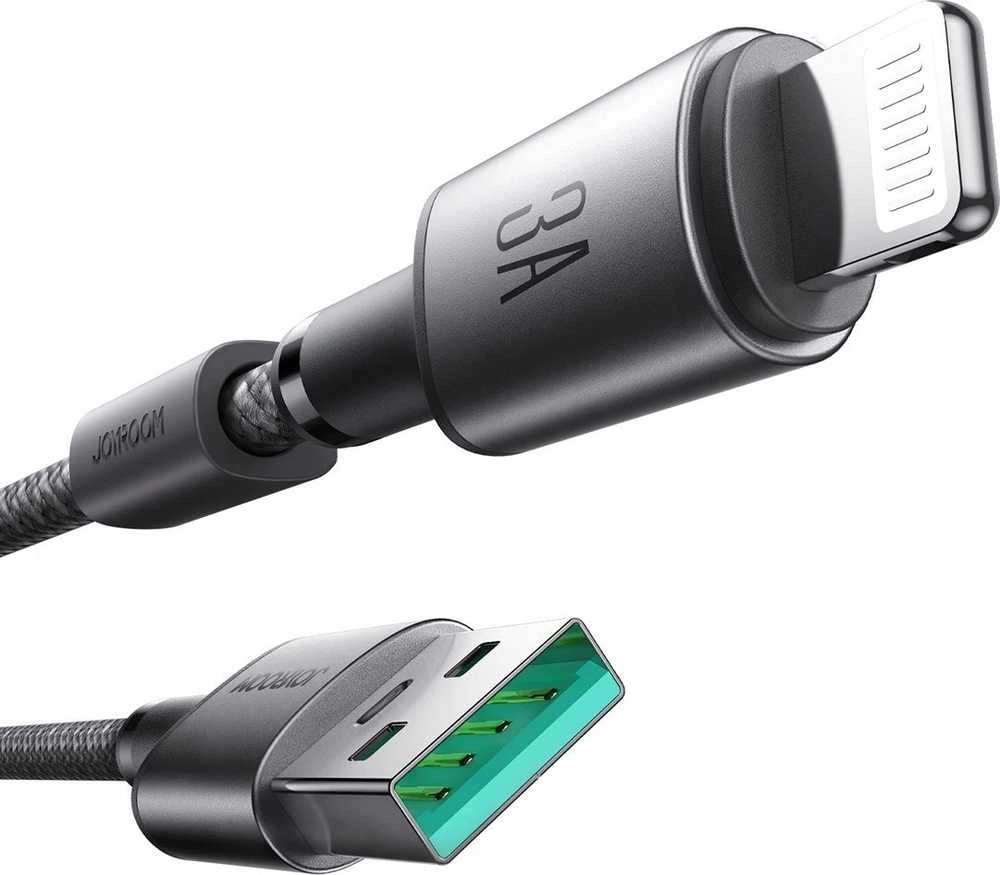 USB kabelis Joyroom SA-50 USB-A to Lightning 3A 1.2m tamsiai pilkas