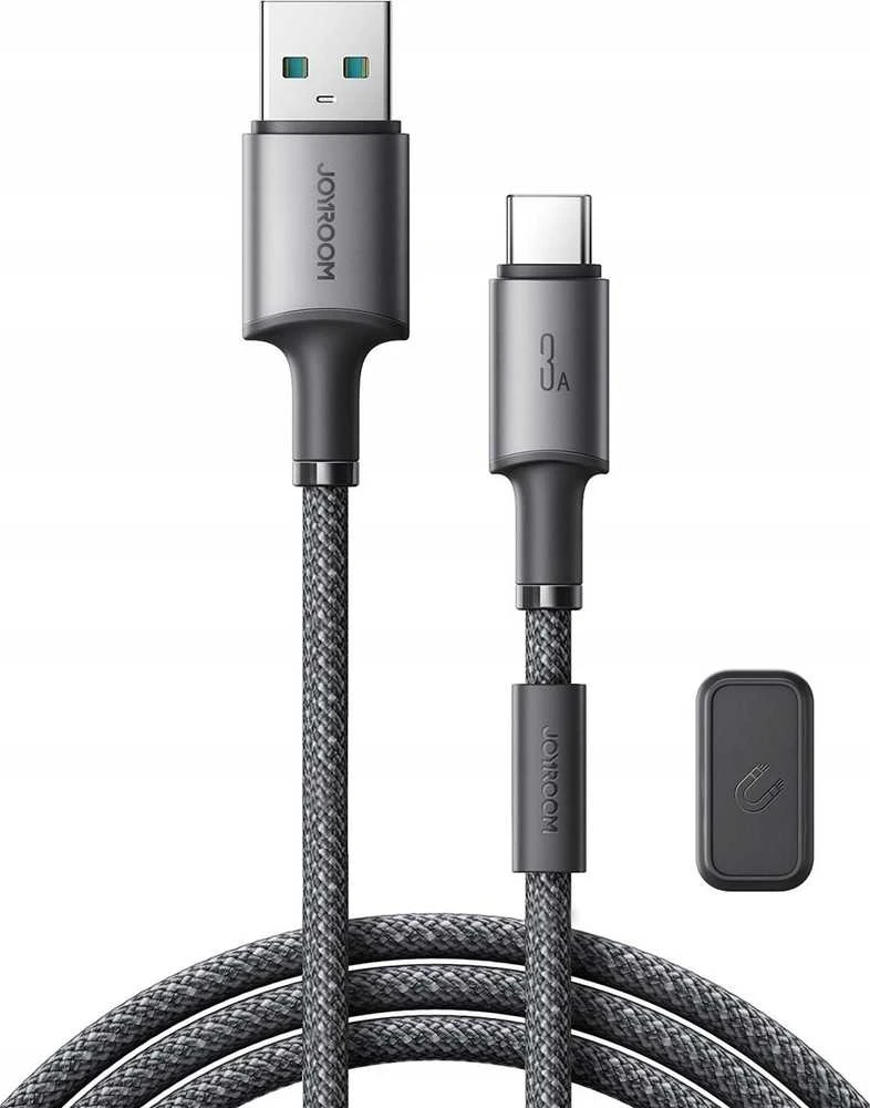 USB kabelis Joyroom SA-50 USB-A to USB-C 3A 1.2m tamsiai pilkas