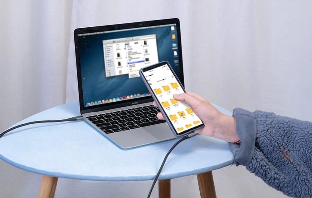 Vention Ventiliacijos TAKHF USB-C į USB-C 5A kampinis kabelis (pilkas)