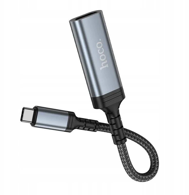 USB C į HDTV konvertavimo kabelis Hoco 4K 30Hz 0,2 m UA43A metalinis pilkas