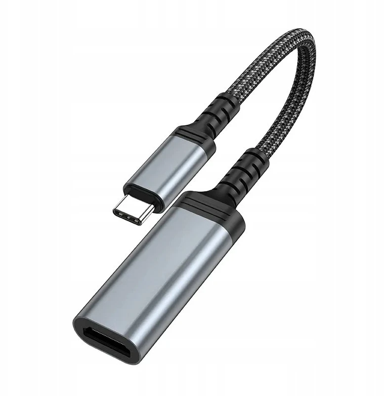 USB C į HDTV konvertavimo kabelis Hoco 4K 30Hz 0,2 m UA43A metalinis pilkas