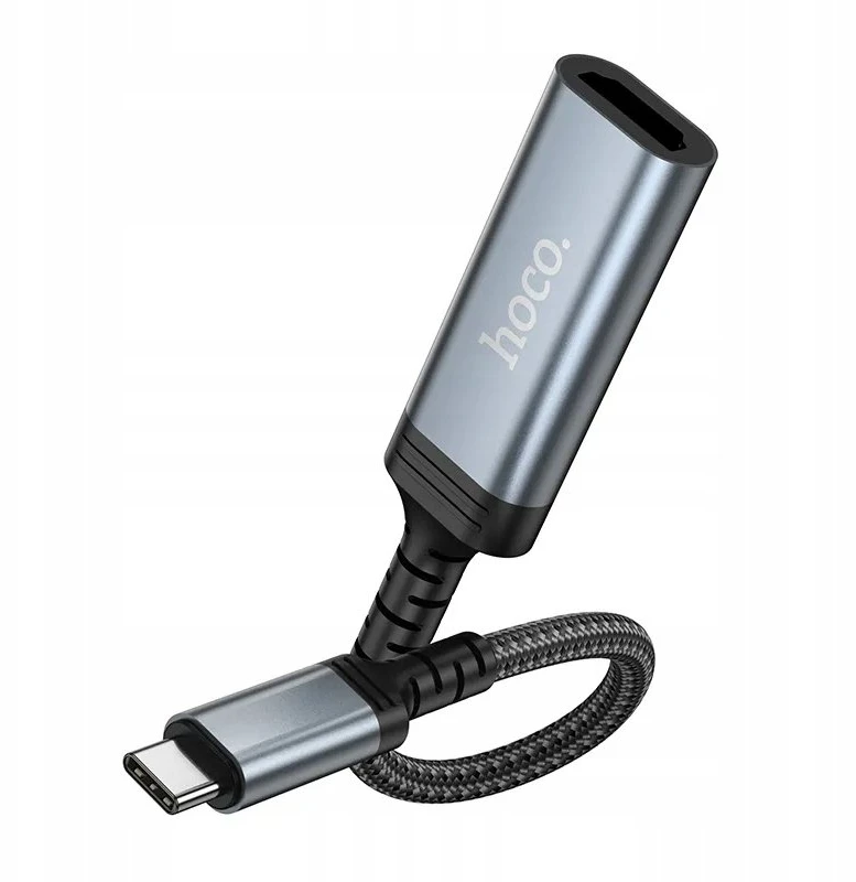 USB C į HDTV konvertavimo kabelis Hoco 4K 30Hz 0,2 m UA43A metalinis pilkas