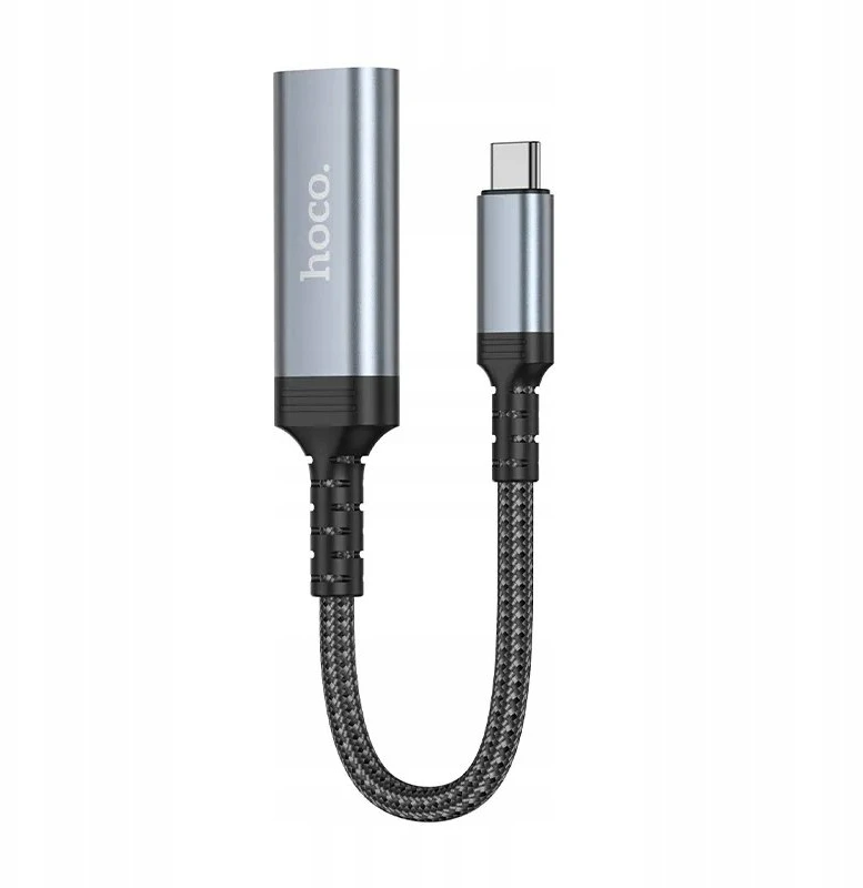 USB C į HDTV konvertavimo kabelis Hoco 4K 30Hz 0,2 m UA43A metalinis pilkas