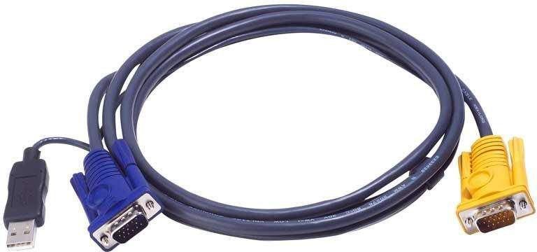 Aten KVM kabeliai, 2m, Juodieji (2L5202UP)