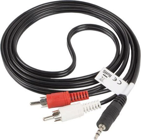 LANBERG CA-MJRC-10CC-0015-BK stereo garso kabelis Mini Jack 3.5mm M -> 2x RCA Cinch 1.5m