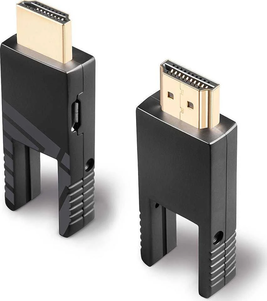 HDMI Laidas - LINDY Šviesolaidinis Hibridinis Micro-HDMI 4K60 Laidas, 18Gbps, Atsparus Micro-HDMI, HDMI, DVI, 40 m, Juodas