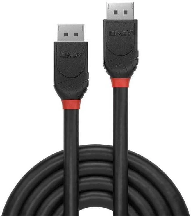 Lindy DisplayPort 1.2, Juodas Line 4K UHD M/M, juoda, 3m
