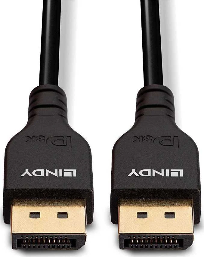 DisplayPort Kabelis - LINDY Slim DisplayPort 1.4 Kabelis, 3 m, Juodas