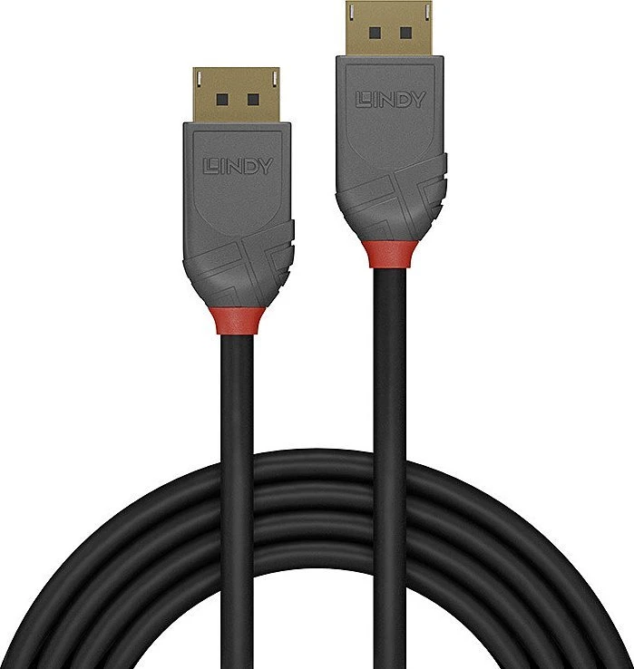 DisplayPort Kabelis - LINDY Anthra Line DisplayPort 1.2 Kabelis, M/M, 7.5 m, Juodas
