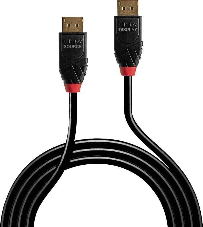 DisplayPort Kabelis - LINDY Aktyvus DisplayPort 1.4 Kabelis, 5 m, Juodas