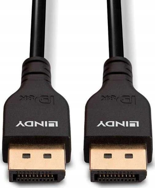 DisplayPort Kabelis - LINDY Slim DisplayPort 1.4 Kabelis, 3 m, Juodas