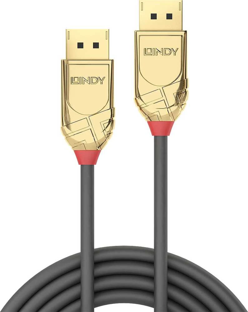 DisplayPort kabelis - LINDY Gold Line DisplayPort 1.4 kabelis, M/M, 2 m, Pilkas