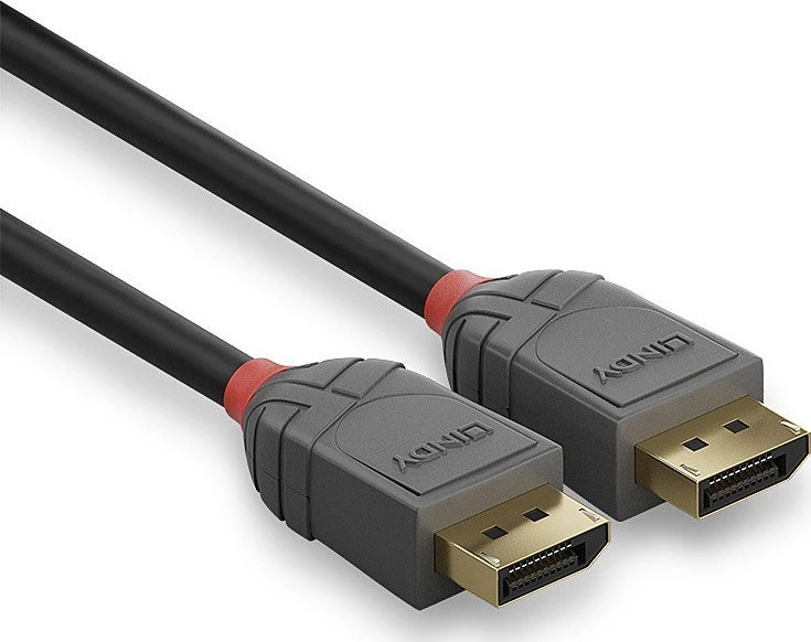 DisplayPort Kabelis - LINDY Anthra Line DisplayPort 1.2 Kabelis, M/M, 7.5 m, Juodas