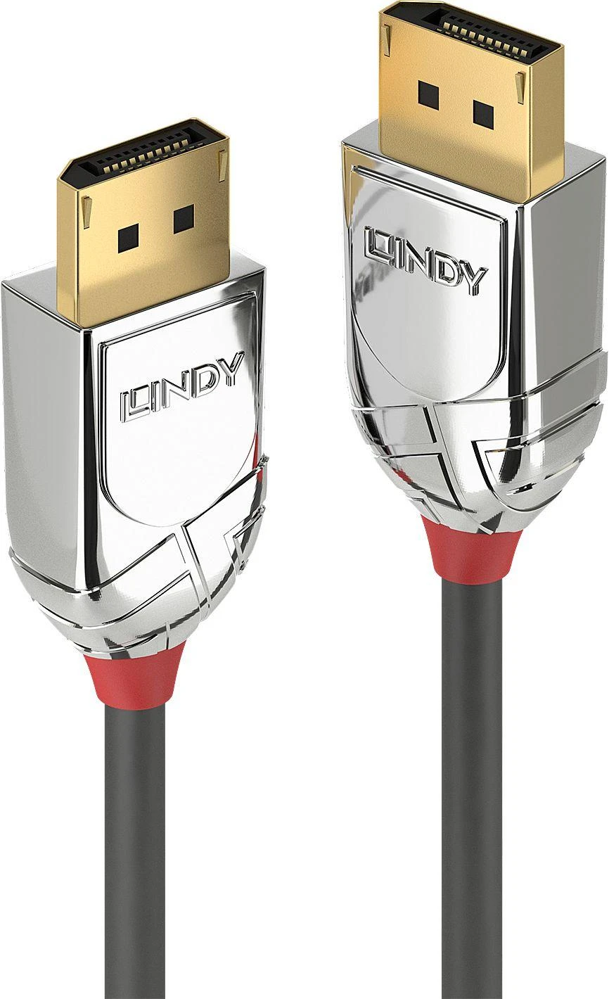 DisplayPort Kabelis - LINDY Cromo Line DisplayPort 1.4 Kabelis, 1 m, Pilkas