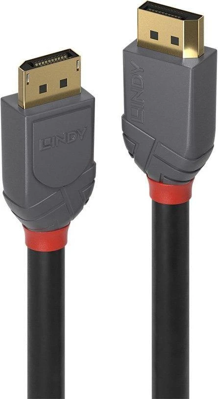 DisplayPort Kabelis - LINDY Anthra Line DisplayPort 1.4 Kabelis, M/M, 0.5 m, Juodas