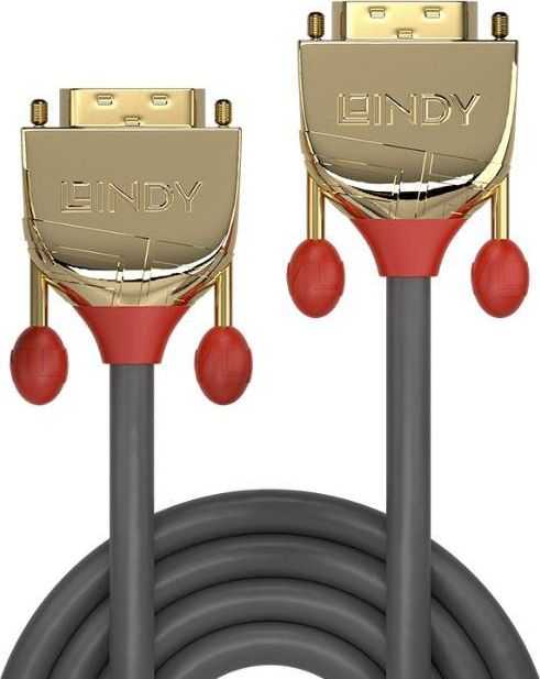 Vaizdo Kabelis - LINDY Gold Line DVI-D SLD Single Link Kabelis, M/M, 15 m, Pilkas