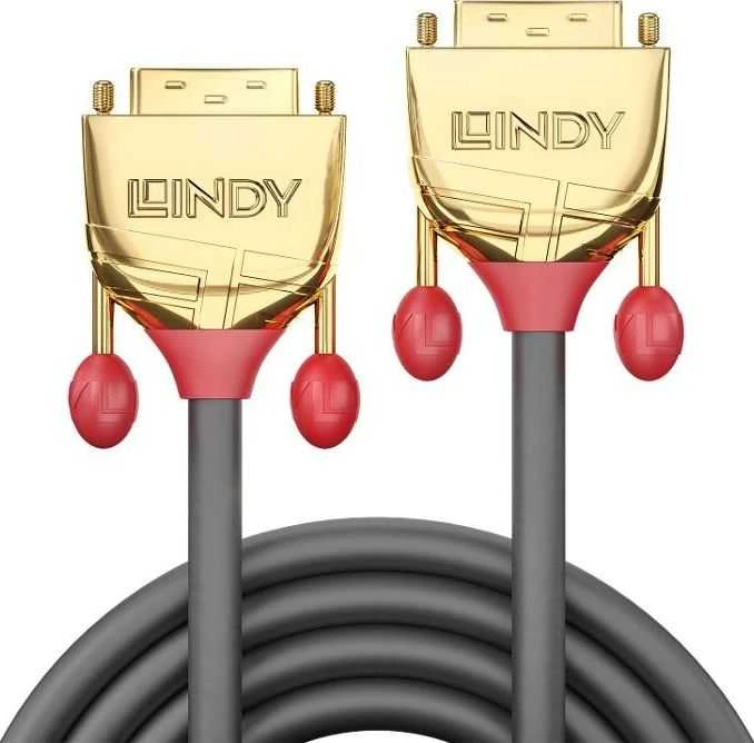 Vaizdo Kabelis - LINDY Gold Line DVI-D Dual Link Kabelis, M/M, 3 m, Pilkas