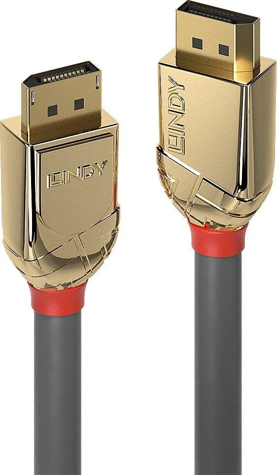 DisplayPort kabelis - LINDY Gold Line DisplayPort 1.2 kabelis, M/M, 4096x2160 60Hz, 5 m, Pilkas