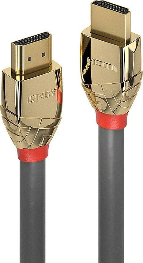 Lindy HDMI 2.1 itin didelės spartos M/M 1m pilka/auksinis