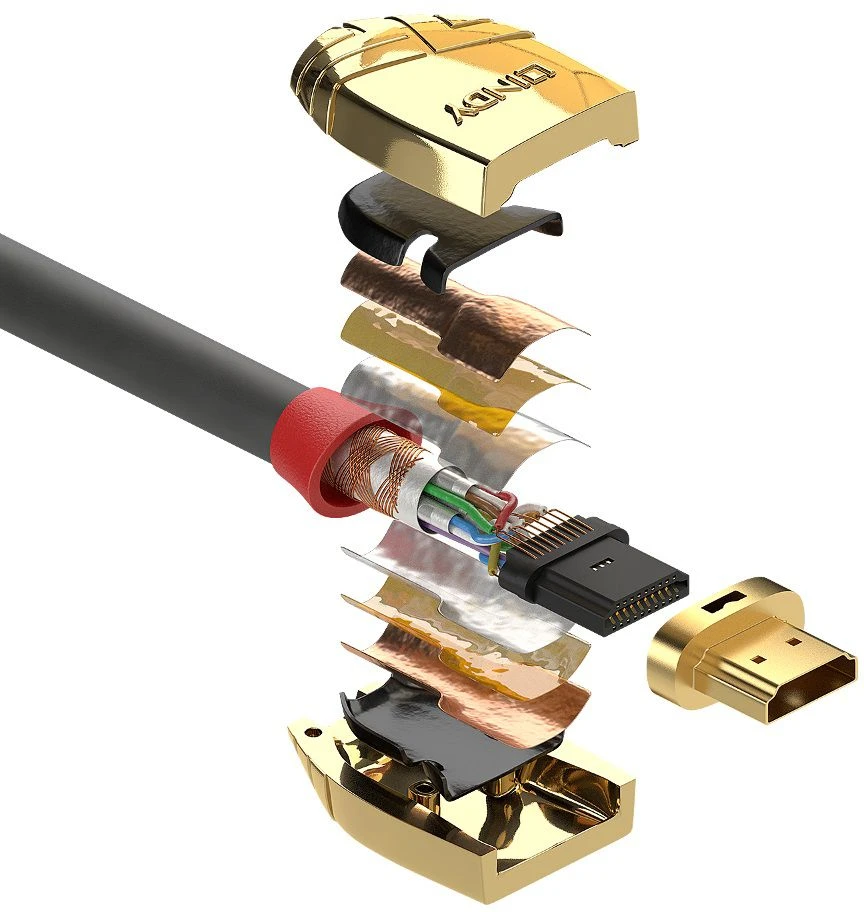 HDMI kabelis - LINDY Gold Line Standartinis HDMI Kabelis M/M, 20 m, Pilkas