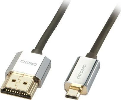 HDMI Laidas - LINDY Cromo Slim HDMI į Micro HDMI Laidas, Didelės Spartos, 2 m, Juodas