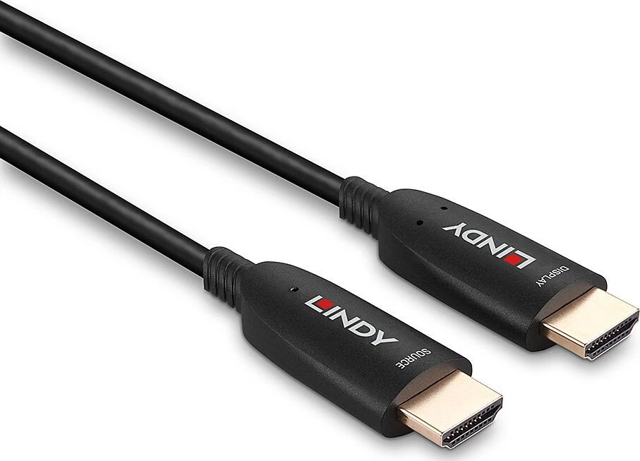 HDMI Laidas - LINDY Šviesolaidinis Hibridinis HDMI Laidas, 8K60, 48Gbps, 40 m, Juodas