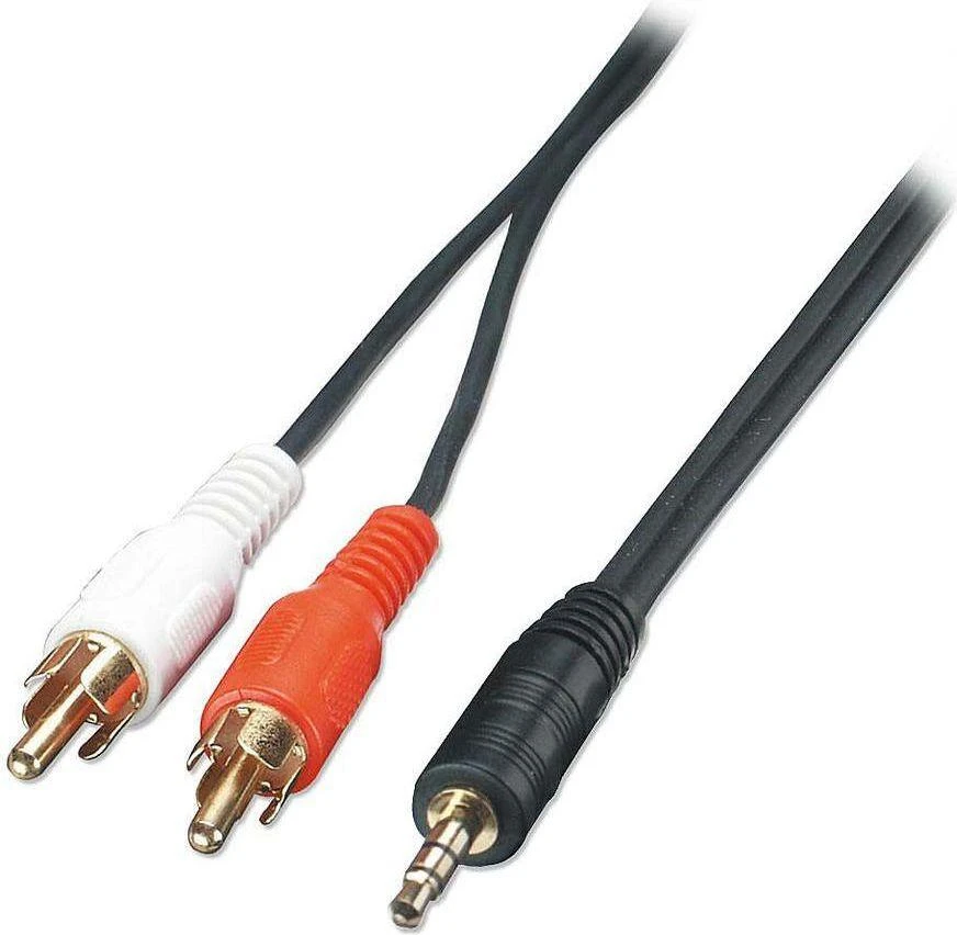3.5 mm į RCA garso kabelis su spalvotomis jungtimis