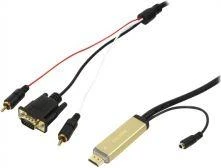 2m HDMI į VGA su garso kabeliu, juodas Logilink