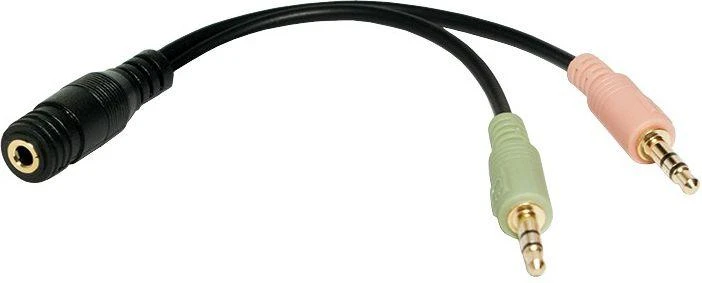 LogiLink Prisijungti | Audio Adapteris 3.5 Stereo 4-Pin Female to 2 x 3.5 Stereo Male | 4 kontaktų 3,5 mm stereo lizdas | 2 x 3 kontaktų stereo moteriškas lizdas