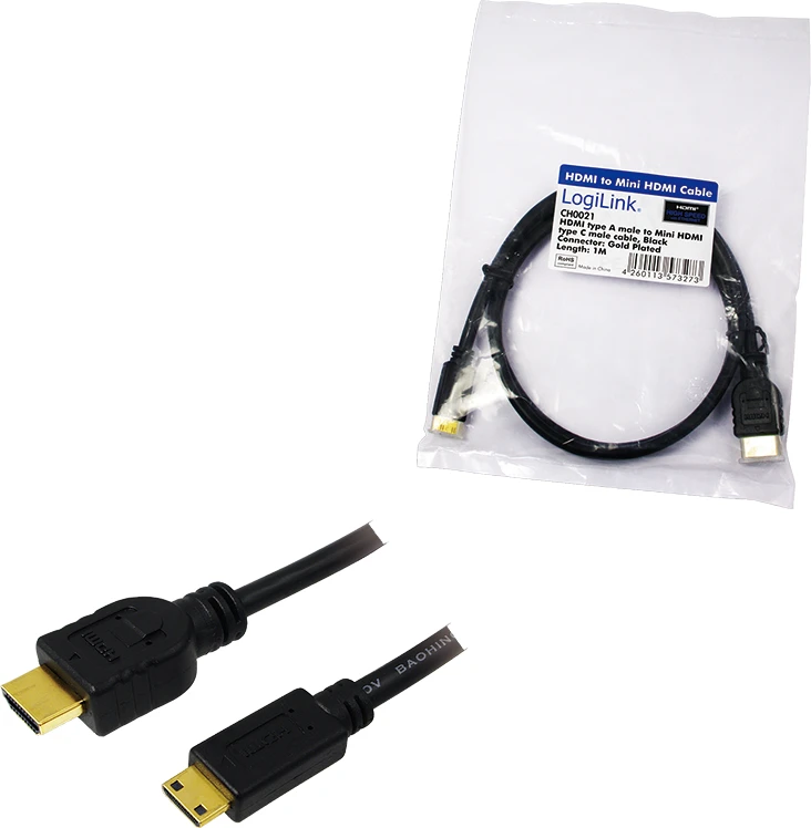 Kabelis LogiLink Juodas HDMI mini - HDMI 2m (CH0023)