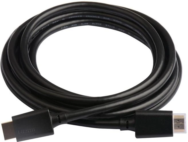 Juodas HDMI kabelis su tvirtomis jungtimis