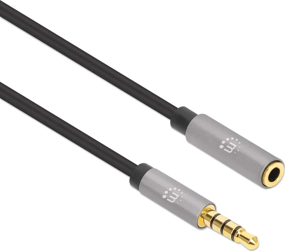 Kabelis Manhattan Jack 3.5mm - Jack 3.5mm 1m pilka (356022)