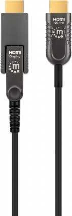 Manhattan 355513 HDMI kabelis 20 m HDMI A tipo (standartinis) HDMI D tipo (Mikro) Juoda