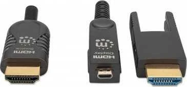Manhattan 355513 HDMI kabelis 20 m HDMI A tipo (standartinis) HDMI D tipo (Mikro) Juoda