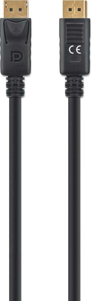 MANHATTAN 8K@60Hz DisplayPort DP 1.4 Cable, 1.0m, Palaiko 4K@144Hz, HDR, Paauksuoti kontaktai, juodas, 355568
