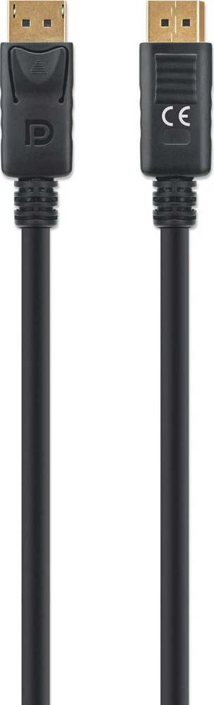 MANHATTAN 8K@60Hz DisplayPort DP 1.4 Cable, 3.0m, Palaiko 4K@144Hz, HDR, Paauksuoti kontaktai, juodas, 355582