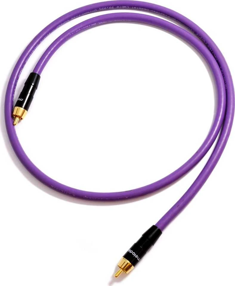 Violetinis Melodika RCA garso kabelis su paauksuotomis jungtimis