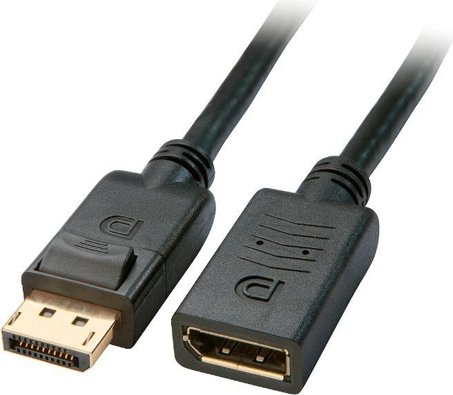 Juodas DisplayPort prailginimo kabelis