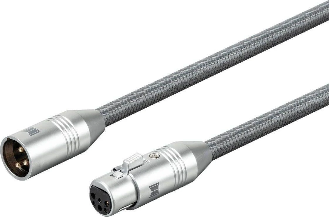 XLR į XLR kabelis su pintos tekstūros laidu