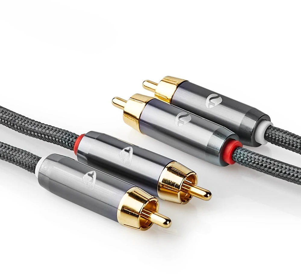 „Nedis“ stereo garso kabelis 2x RCA (M) - 2x RCA (M) 1,00 m ilgio