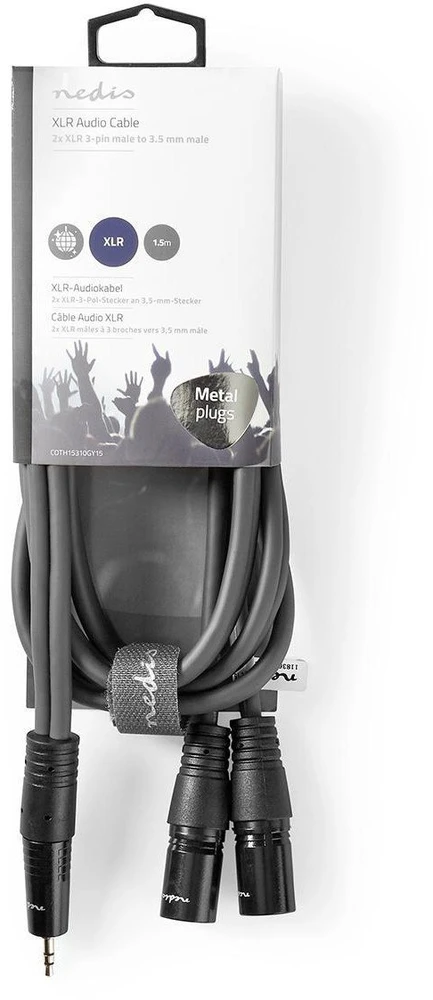 Nedis garso kabelis XLR į 3,5 mm pakuotėje