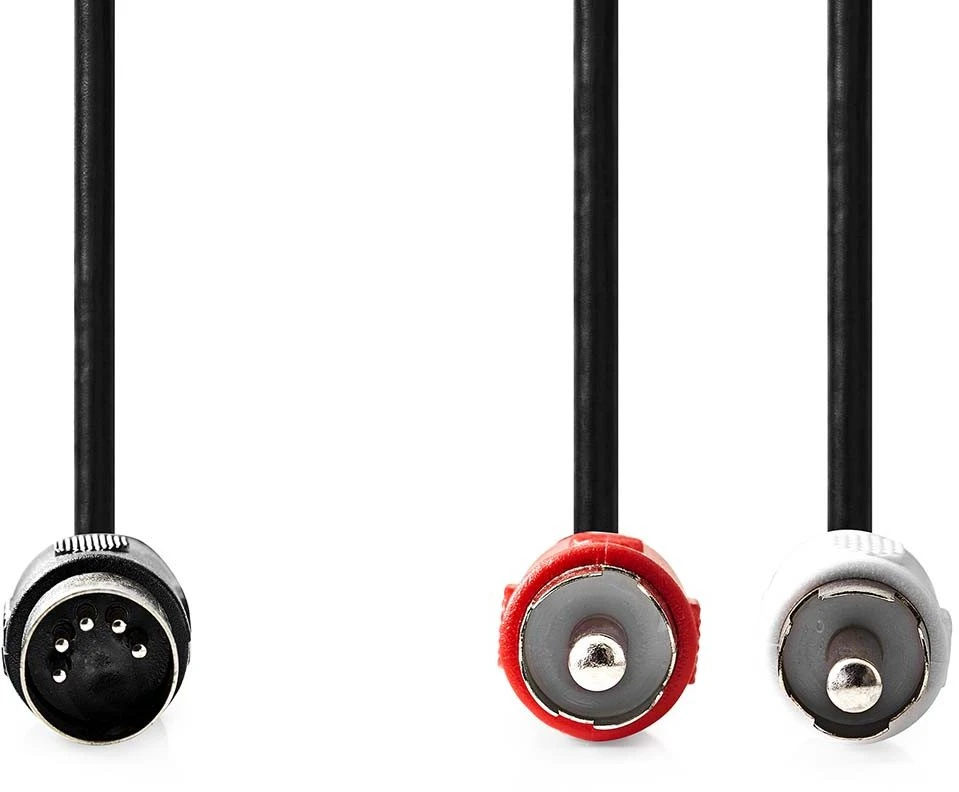 Kabelis Nedis DIN (5-pin) 2 x RCA 1 m (CAGL20200BK10)