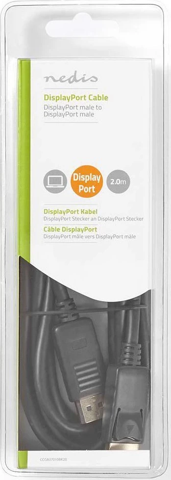 DisplayPort kabelis Nedis 2 m (CCGB37010BK20)