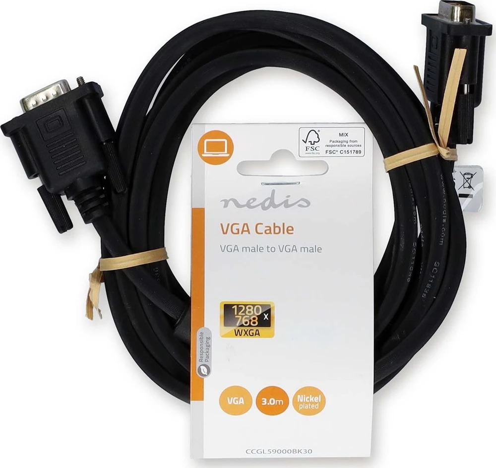Kabelis NEDIS VGA M, VGA M 3m, juodas
